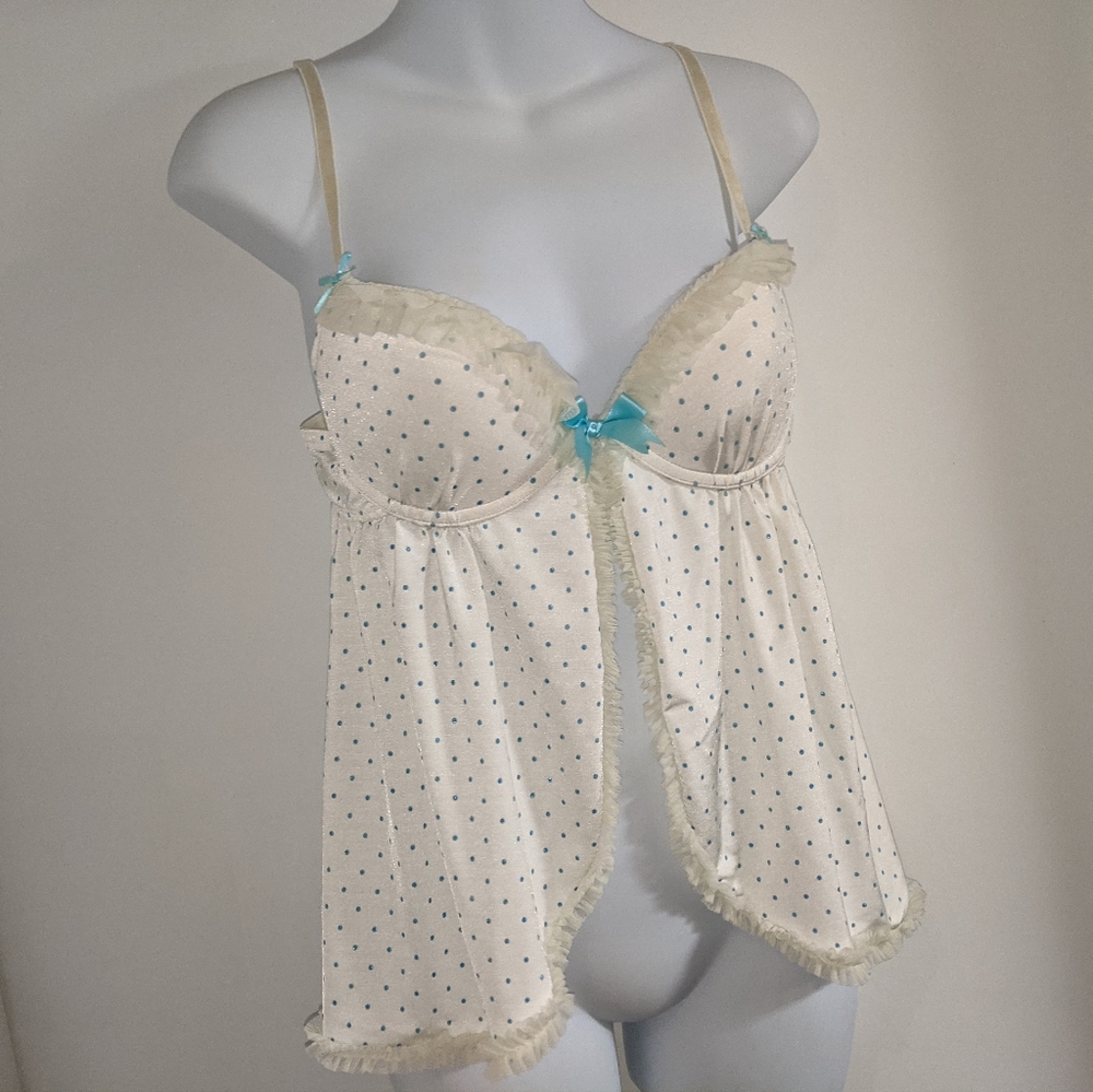 Victoria's Secret babydoll polkadot push up negligee *missing hook